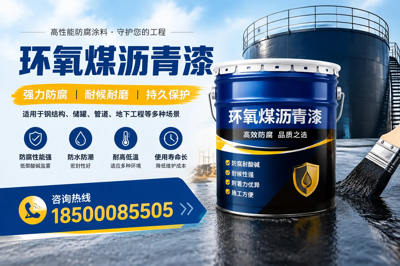 环氧煤沥青漆在工业中的应用,天长企业的选择
